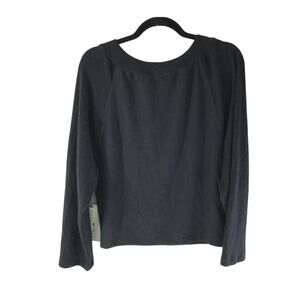 Treasure & Bond Women Sweater Ribbed Knit Scoop Neck Black Size SMALL NEW travel